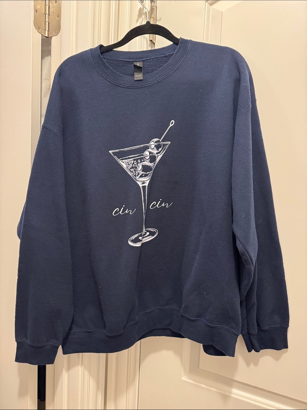 Women’s Navy Sweatshirt with Martini Graphic